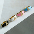New Fashion Chunky Enamel Rings CZ Initials Alphabet Diy Name Couple Ring for Women Classic Engagement Letter Jewelry
