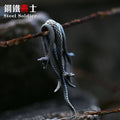 SS8-610P Long Snake Three-head Snake Pendant Necklace Biker Stainless Steel Accessories Jewelry for Men Women