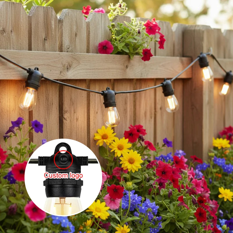 Heavy Duty Backyard Bistro Pergola Lights IP65 Waterproof Patio Lamp Porch Market Fsetoon String A60 G45 Holiday