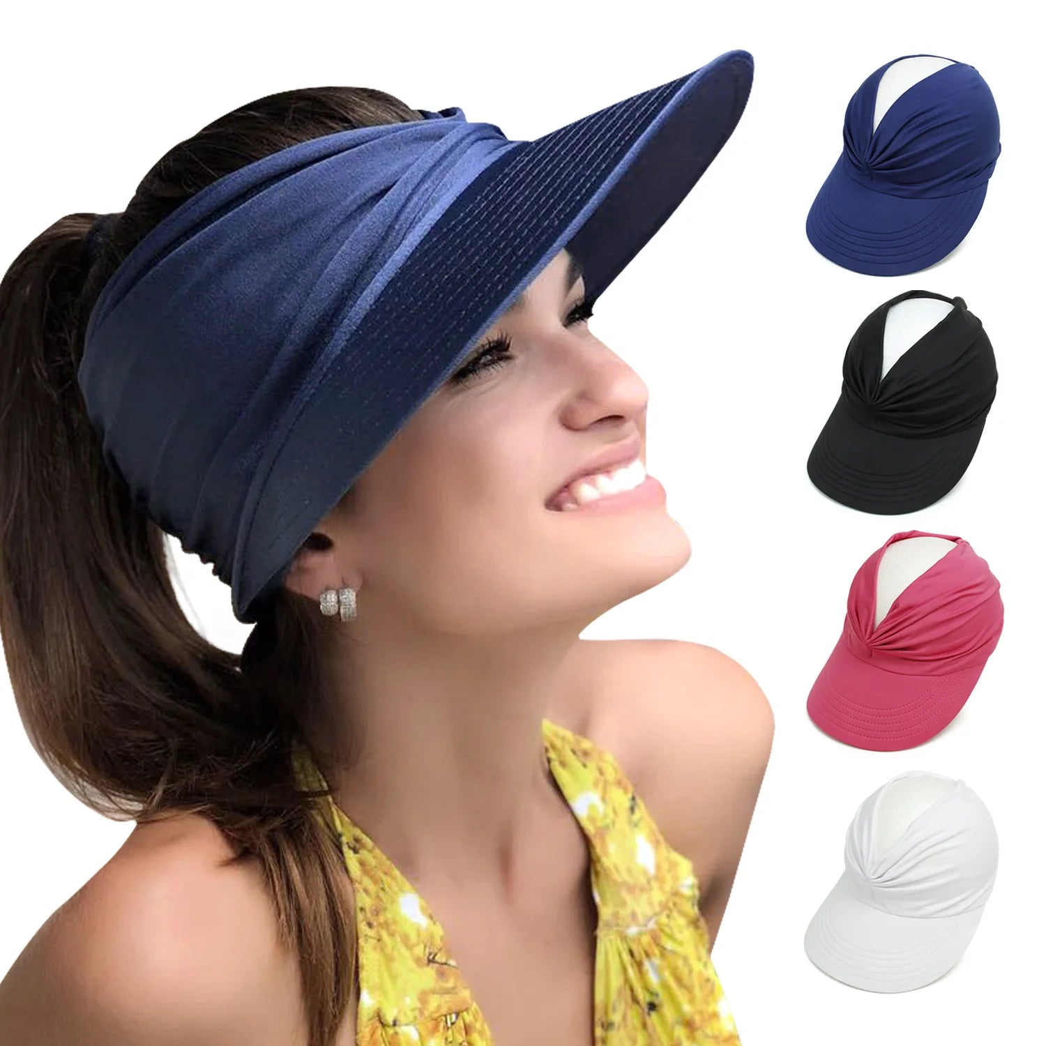 Lady Spring and Summer Wide Brim Beach  Uv Visor Outdoor Sports Sun Hat Visor