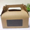 Kraft Paper Handle Paper Packaging Take Away Lunch Food Box