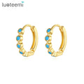 LUOTEEMI Woman Fashion Earing Popular Hot Sale New Clip Lady Trendy Quality Tiny Small Turquoise Earrings