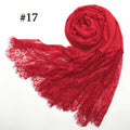 New Winter Muslim Long Custom Lace Embroidery Sequin Hijab Scarf for Women African Design