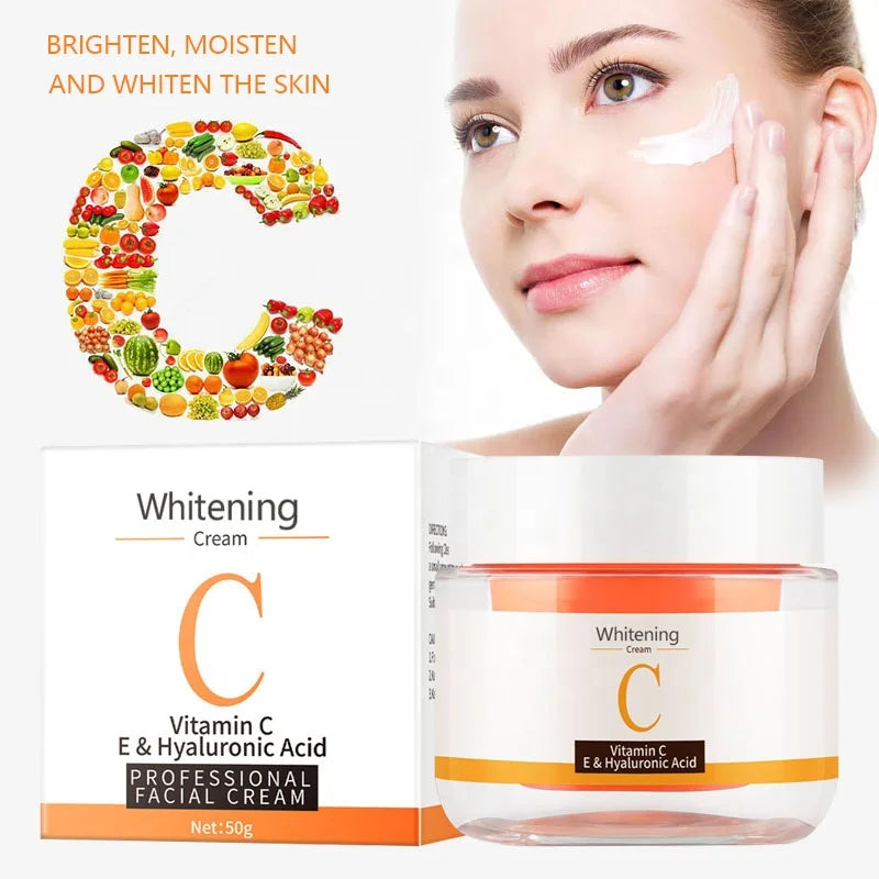 Private Label OEM Vitamin C Whitening Cream Korean Skin Care Brightening Anti Aging Moisturizer for Face and Neck With Centella