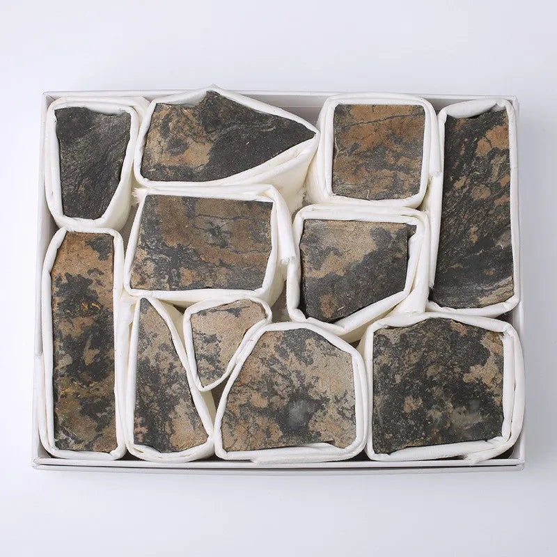 HZ Natural Beautiful Picture jasper Irregular Size Stone Set Boxed Christmas Gift Box