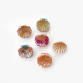OEM/ODM Golden Strips Mini Shells Hair Clip Claw Simple Cute Solid Color Shark Hair Clip Acetate Hair Claw Clips Custom Package