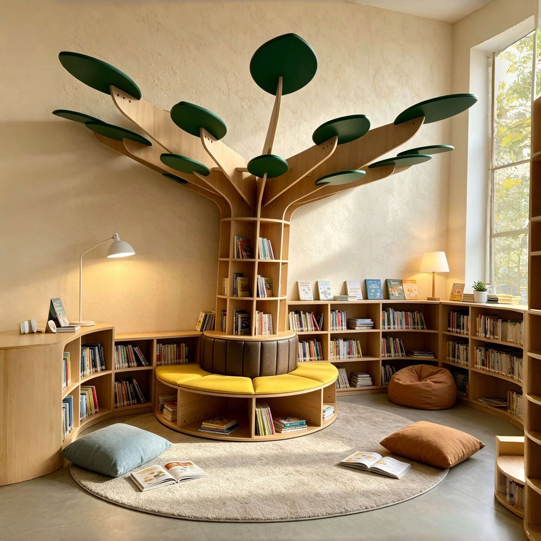 Chiquitos Creative Bookshelf Bookcase Tree Shaped Floor Decoration for Kindergarten Library Daycare Center Preschool Furniture