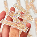 Hot Sale Resin Motif Rhinestone Letters Iron-On Crystal Adhesive Sheets for Hats Shoes Pants
