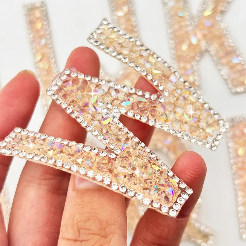 Hot Sale Resin Motif Rhinestone Letters Iron-On Crystal Adhesive Sheets for Hats Shoes Pants