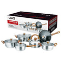 Non Stick 12 Pieces Cooking Pot Set Multi-function Stainless Steel Cookware Set