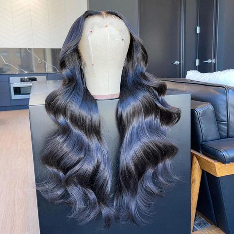 13X4 13X6 Swiss HD Transparent Lace Front Wig Pre-Plucked Cuticle Aligned Virgin Hair Brazilian Malaysian Human Hair V-Part Wig