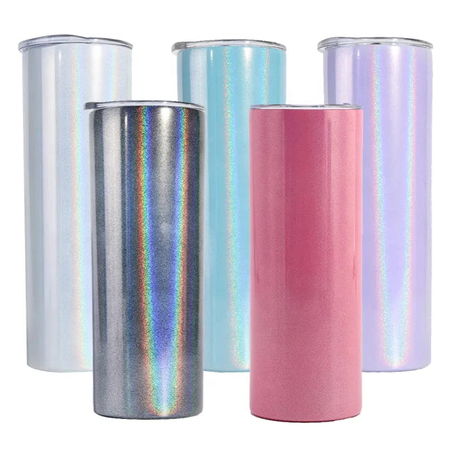 20oz Double Wall Stainless Steel Glitter Skinny Blanks Straight Glitter 20oz Sublimation Tumbler