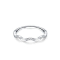 Drop-Shipping 925 Sterling Silver Rhodium Plated Cubic Zirconia Wave Shape Ring Fine Jewelry for Party Drop-Stock Pear Main
