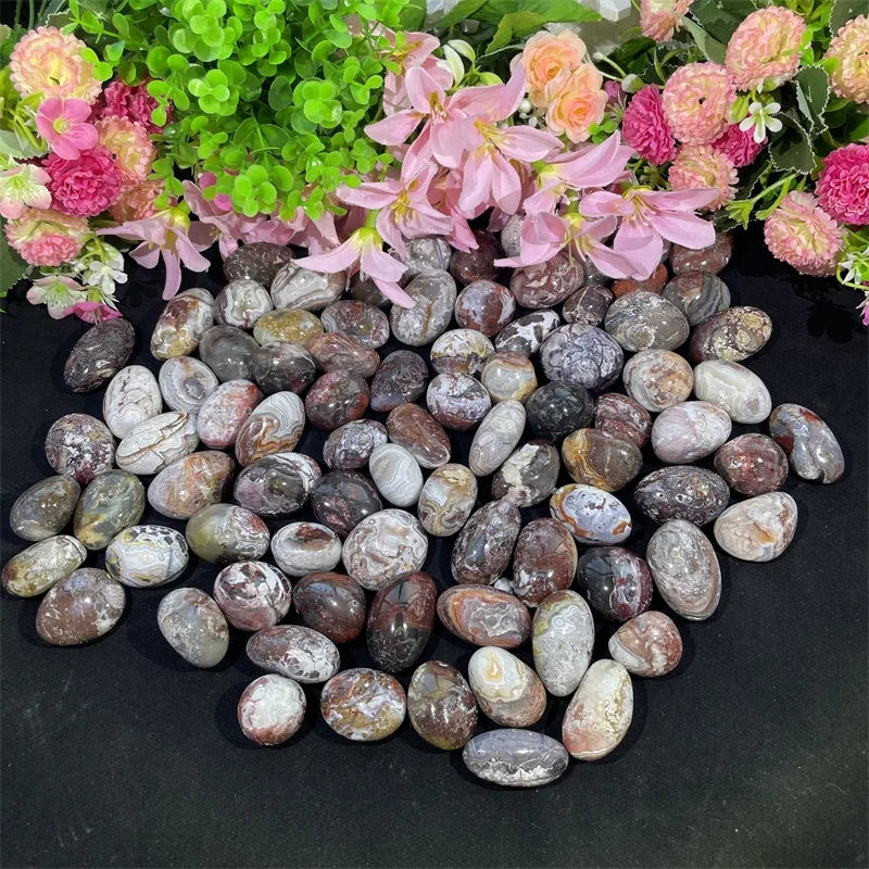 Crystal Gravel Stone Natural Healing Mexican Agate Tumbled Stone for Home Decoration