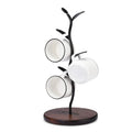 Multifunctional Folding Coffee Mug Holder Wooden Base Metal Tree Tabletop Desk Storage PC Material for Kitchen Use OEM Design