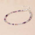Handmade Natural Fluorite Citrine Stone 2mm 3mm Faceted Semi-Precious Lobster Clasp Bracelet
