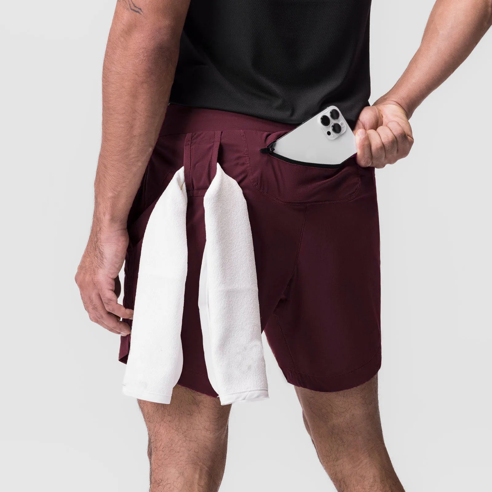 Custom Men's Woven Elastic Waist Breathable Quick Dry Fitness Training Workout Cargo Running Sport Shorts with Pockets
