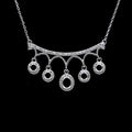 Sterling Silver 4mm+5*6mm Semi Mount Necklace Empty Frame Blank Support Setting Base Holder Without Center Stone for Inlay DIY