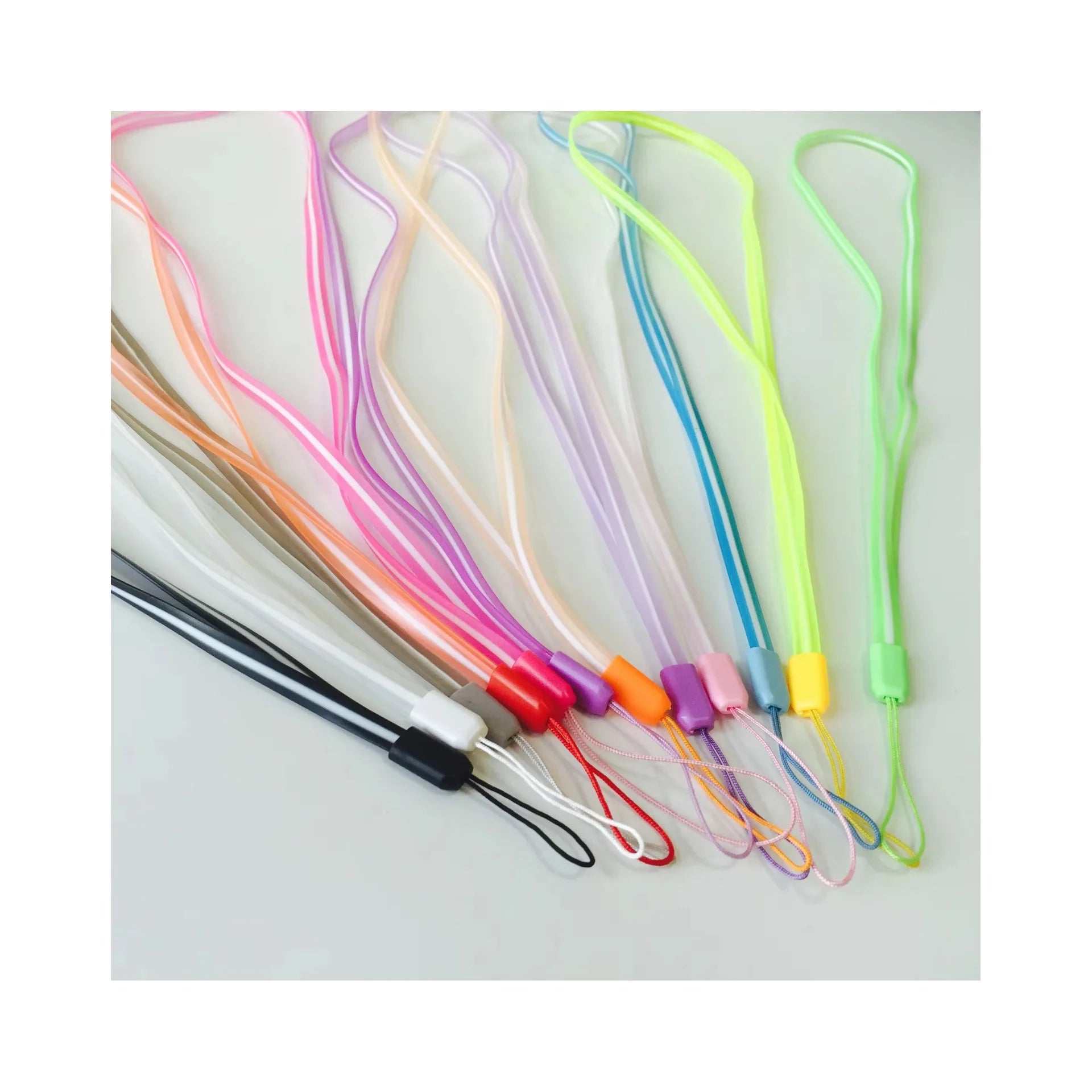 Factory Directly Sell 6 mm Wide Double Colors Match Long PVC ID Lanyard School Students Workers Name Work Card Hanging Neck Rope