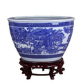 Large Vintage Design Blue White Porcelain Art Deco Floor Vase Household Ceramic Decorations Modern Age for Home Use
