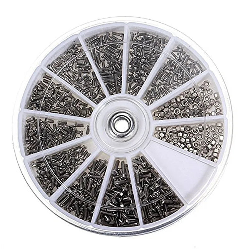 1000 Pcs of Small Stainless Steel Screws Electronics Nuts Assortment for Home Tool Kit