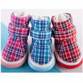 Stocked Fashion Plaid Dog Paw Boots Protectors