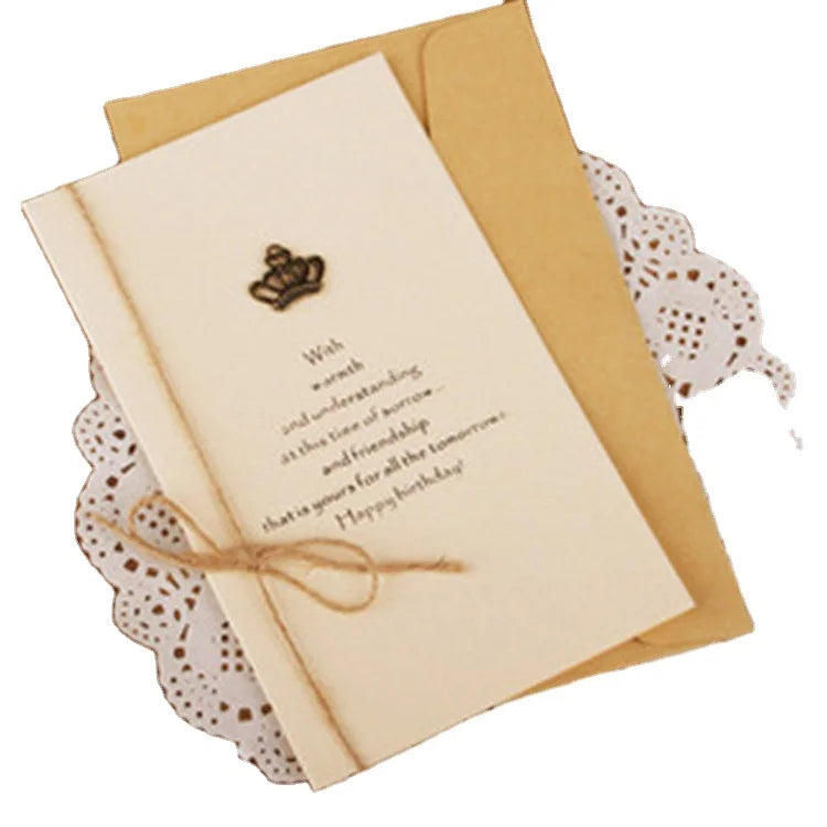 Color Printed Paper Greeting  Gold Foil Folded  Card Thank You Card for Card Greeting