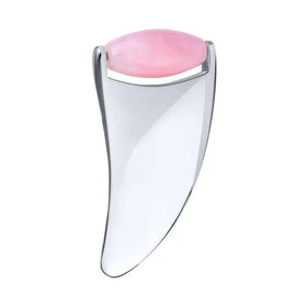 Pink Crystal Jade Rice Bead Rolling Massage Board Ram's Horn Metal Scraping Tool for Beauty & Personal Care