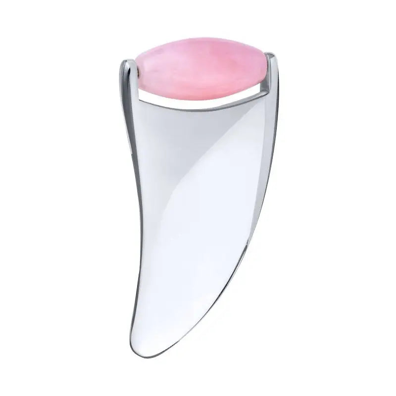 Pink Crystal Jade Rice Bead Rolling Massage Board Ram's Horn Metal Scraping Tool for Beauty & Personal Care