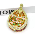 SHINNYGIFTS GuangDong Factory  Wholesale Enamel Hand-Painted Pipa Pewter Small Jewelry Storage Box