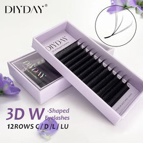 DIYDAY 3D W Shape Lashes Extension Premium Individual Eyelashes for Private Label Individual Eyelashes