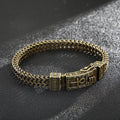 Ancient Egypt Symbol of Life Charm Ankh Eye Double Chain Bracelet for Men Retro Silver 22CM Stainless Steel Bangle Unisex