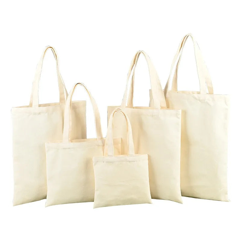 Support Custom Logo Size Printed Eco Friendly Recyclable Organic Calico Canvas Tote Bag Grocery Cotton Blank Shopping Bags