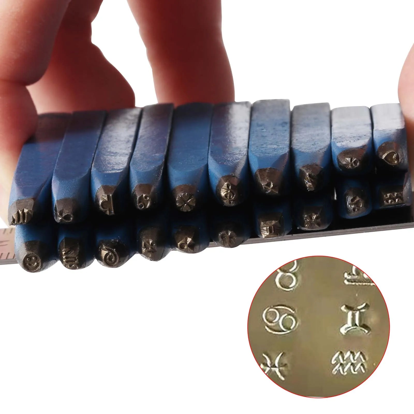 12pcs Hot Sale Steel Twelve Constellations Punch Set for DIY Leather Craft Printing Tools