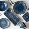 Vintage Baroque Style Ceramic Dinnerware Set Porcelain Plate and Bowl Cup Set Tableware