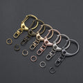 Multi-color Zinc Alloy Small C-shaped Toy Buckle DIY Metal D Snap Hook Split Key Chain Key Ring With Chain 18/23/26mm