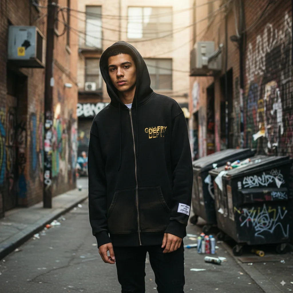 Custom Men's Pullover Printed Sweatshirts Oversized Cropped Zip Hoodies French Terry Vintage Washed Distressed Winter Hooded