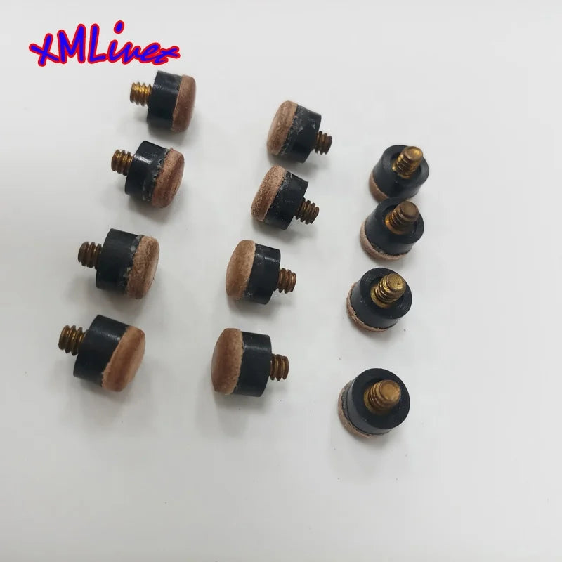 Xmlivet High Quality 10mm Brown Color Leather Cue Tip Customized Pool Snooker Screw-on Tips Wholesales Pool Billiard Accessories