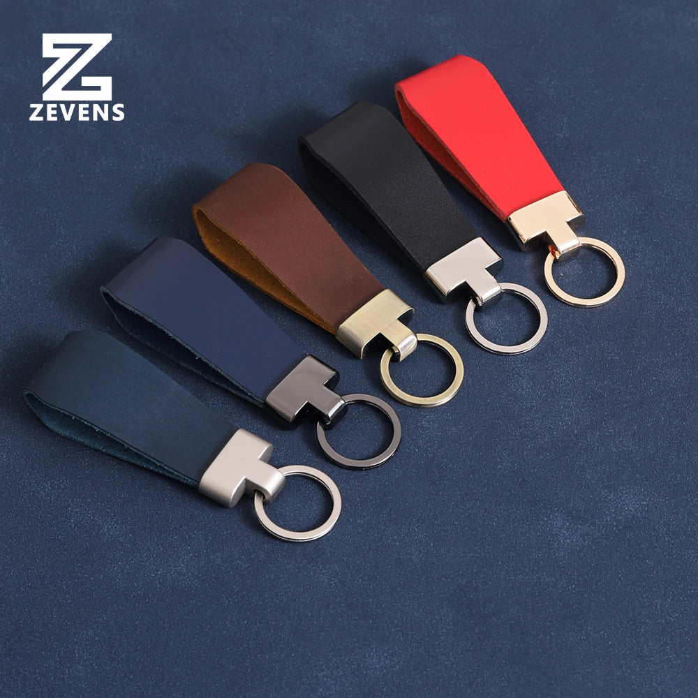 High Quality Handmade DIY Leather  Hardware Accessories Customized Cowhide Car Keychain Fob Keychain Hardware