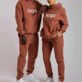 Hot Sale Fleece Custom 2 Piece Set Women Unisex Hoodie and Sweat Pants Set Hoodie Tracksuit