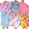 Lazy Crocheted Flannel Winter Pullover Hoodie Starry Sky Warm Lounge Wear Pajamas Plush Blanket