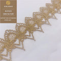 Gold Lace Ribbon with Floral Embroidery for Clothing Shoes Bags Garments Stage Weddings Home Decorations
