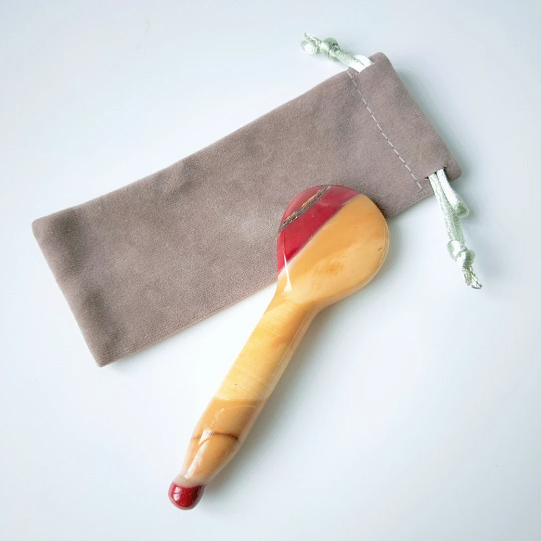 HY Hot-selling yellow guasha slice spoon scraping massage tool mookaite jasper guasha board for facial eye massager