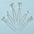 Simple Temperament High-quality Precious Hairpin Pearl and Metal Leaves Hairstyle Fixed Decoration Wedding Dinner Hairpin(6pcs)