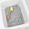 Large Plastic Sink Grid Non-Skid Dish Protector Mat for Kitchen Bathroom Basement Garage 12" X 15.5" - Clear