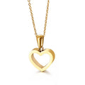 Collana a Cuore 18K Gold Plated 316L Stainless Steel Hollow Heart Pendant Necklace for Daily Wear
