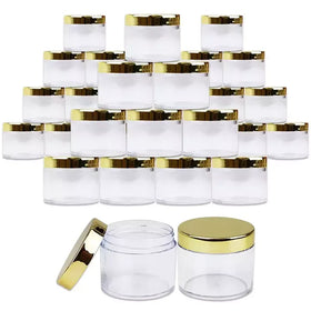 1oz 2oz 4oz 8oz Luxury Empty Cosmetic Containers Acrylic Powder Biodegradable Packaging Plastic Jar with Gold Lid