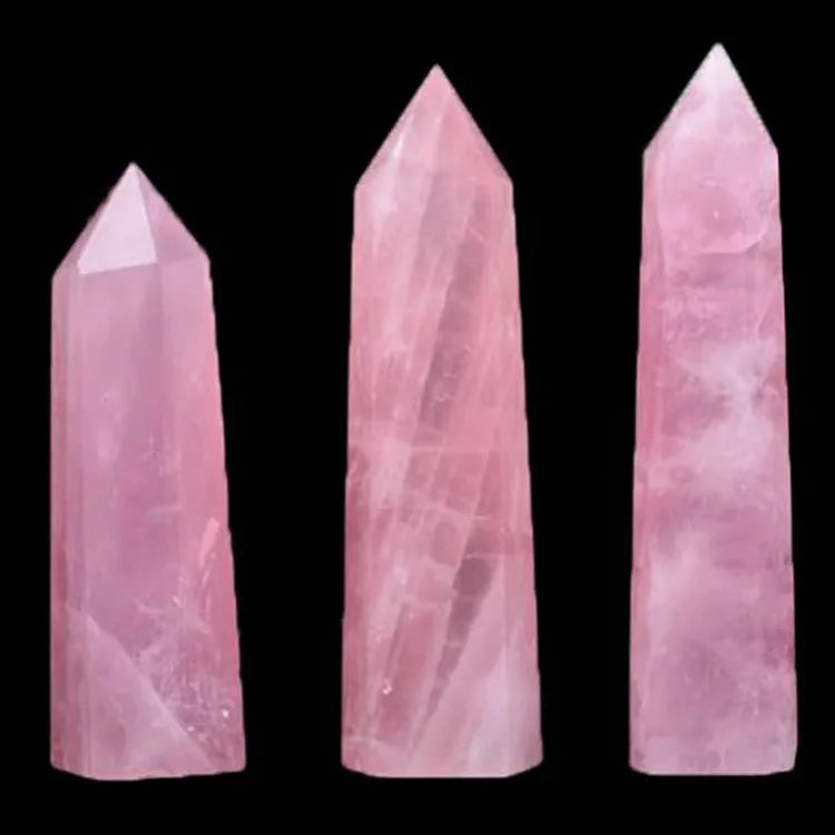 Custom HZ Home Decoration Pieces Quartz Crystals Points Rose Quartz Crystal Wand Point Generator MegaBDM