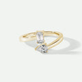 Classic Wedding Women Jewelry 14K 18K Gold Plated Pear Baguette Moissanite Diamond Engagement Ring