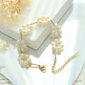 New Trend Stainless Steel Freshwater Pearl Bracelet 18k Gold Plated Baroque Pearl Bracelet for Girls